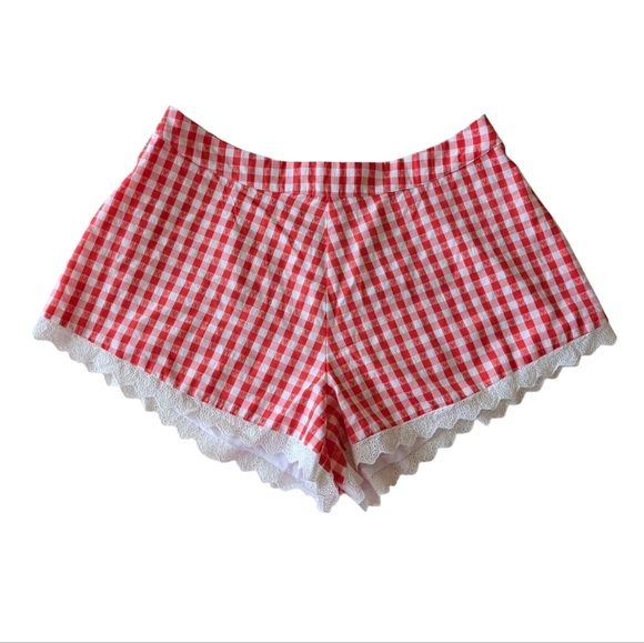Majorelle Peggy Hot Short In White And Red Check sz L NWT - Picture 4 of 9